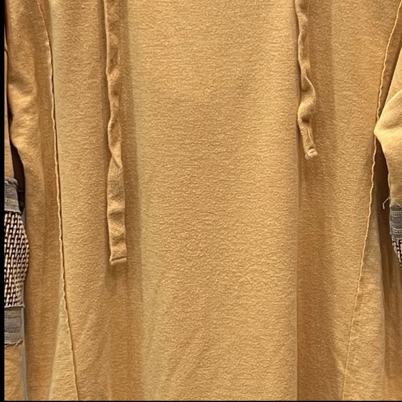 EASEL Camel Raw Hem/Seam Long Sleeve Hoodie Size S - Picture 2 of 10